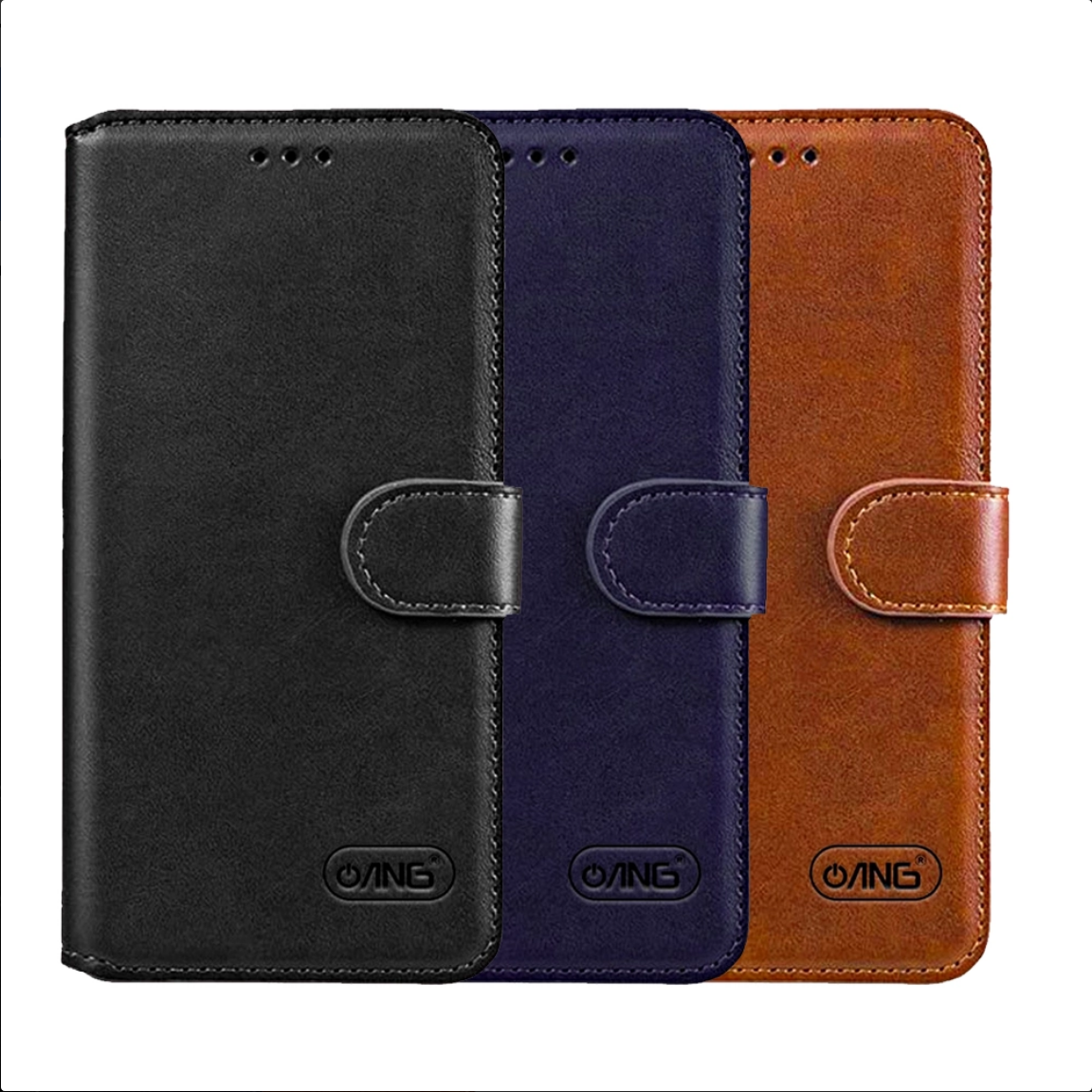 ANG Premium Leather Book Case for iPhone 16e