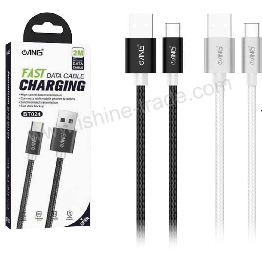 ANG BT024 – USB C Braided Fast Charging Data Cable 2 Meter